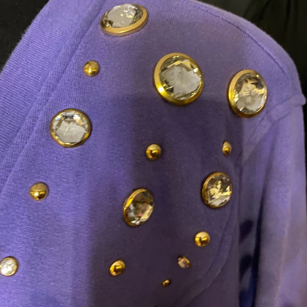 Vintage, Gepetto, purple, embellished, button-down, cardigan jacket.. - Picture 6 of 8